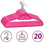 20 Stk. Kleiderb&uuml;gel-set Anti-rutsch Rosa Samt Vidaxl
