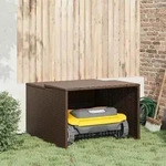 M&auml;hroboter-garage Braun 86x90x52/57 Cm Poly Rattan Vidaxl