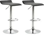 2er Set Barhocker Dyn V2 Kunstleder Schwarz Chrom