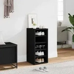 Schuhschrank Schwarz 31,5x35x70 Cm Holzwerkstoff Vidaxl