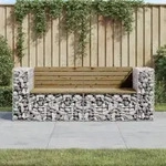 Vidaxl - Gartenbank Aus Gabionen 184x71x65,5 Cm Kiefernholz Impr&auml;gniert