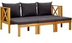 Prolenta Premium 3-sitzer-gartenbank Mit Kissen 179 Cm Massivholz