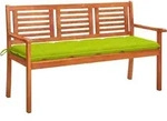 3-sitzer-gartenbank Mit Auflage 150 Cm Massivholz Eukalyptus Vidaxl38665