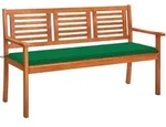 3-sitzer-gartenbank Mit Auflage 150 Cm Massivholz Eukalyptus Vidaxl