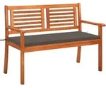 Vidaxl - 2-sitzer-gartenbank Mit Auflage 120 Cm Massivholz Eukalyptus