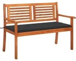 Vidaxl - 2-sitzer-gartenbank Mit Auflage 120 Cm Massivholz Eukalyptus