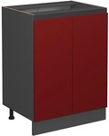 Vicco - K&uuml;chenunterschrank R-line, Rot, 60 Cm J-shape, Ohne Arbeitsplatte