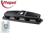 Taladrador Maped Essentials Metal 4 Taladros Capacidad 12 Hojas Color Negro