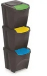 Spetebo - Sortibox M&uuml;lleimer Mit Deckel 3er Set - 25 L / Anthrazit - M&uuml;ll