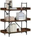 B&uuml;cherregal 3 B&ouml;den Braun Eichen-optik 100x33x108,5 Cm - Vidaxl