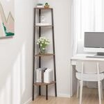 Eckregal Mit 4 B&ouml;den Dunkelbraun Und Schwarz 45,5x31,5x150 Cm Vidaxl