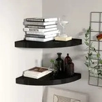 Eck-schweberegale 2 Stk. Schwarz 35x35x3,8 Cm Mdf Vidaxl