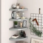 Eck-schweberegale 4 Stk. Grau 35x35x3,8 Cm Mdf Vidaxl