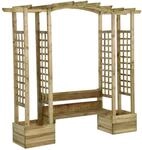 Vidaxl - Garten-pergola Mit Bank Pflanzk&uuml;beln Kiefernholz Impr&auml;gniert