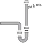 Kirchhoff - Eco-save Ks Sp&uuml;ltisch-r&ouml;hrensiphon, Grau, 1 1/2'ig X 50 Mm, Mit 3/4'