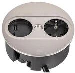 Bachmann Twist 2 Tischsteckdose 1x Schuko, 1x Usb-a/-c Charger, Edelstahl, Rund - 2 M