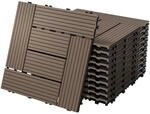Ecd Germany Wpc Terrassenfliesen 30x30 Cm/44 St&uuml;ck=4m&sup2;, Dunkelbraun Mosaik,