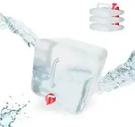 Relaxdays Faltkanister 4er Set, 15 L, Hahn, Schraubdeckel, Tragegriff, Wasserkanister