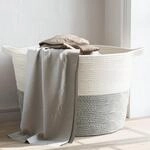W&auml;schekorb Grau Und Wei&szlig; &Oslash;60x36 Cm Baumwolle Vidaxl