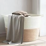 W&auml;schekorb Braun Und Wei&szlig; &Oslash;60x36 Cm Baumwolle Vidaxl