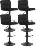 Clp - 4er Set Barhocker Feni Samt Schwarz