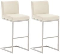 Clp - 2er Set Barhocker Paros Kunstlederbezug Creme