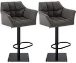 Clp - 2er Set Barhocker Damaso Stoffbezug Schwarz Titangrau