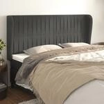 Kopfteil Mit Ohren Dunkelgrau 163x23x118/128 Cm Samt Vidaxl