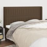 Kopfteil Mit Ohren Dunkelbraun 183x16x118/128 Cm Stoff Vidaxl