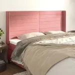 Kopfteil Mit Ohren Rosa 183x16x118/128 Cm Samt Vidaxl