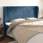 Kopfteil Mit Ohren Dunkelblau 183x23x118/128 Cm Samt Vidaxl