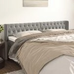 Kopfteil Mit Ohren Hellgrau 203x16x78/88 Cm Samt Vidaxl