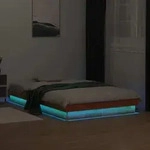 Massivholzbett Mit Led-beleuchtung Wachsbraun 120x200 Cm Kiefer Vidaxl