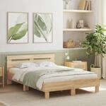 Bettgestell Mit Kopfteil Sonoma-eiche 135x190 Cm Holzwerkstoff Vidaxl