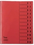 Bene Ordnungsmappe Bene Din A4 230g/m&sup2; Farbe: Intensivrot 12 F&auml;cher