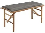 Vidaxl - Klappbare Gartenbank Mit Auflage 118 Cm Bambus
