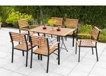 Schlossgarten Set 7tlg 6 Sessel Klapptisch 120x80cm