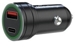 Mediarange 20w In-car Charger With 1x Usb-a And 1x Usb-c&reg; Port, Black Aluminium