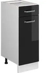 Vicco - K&uuml;chenunterschrank R-line, Schwarz Hochglanz, 30 Cm Ohne Arbeitsplatte