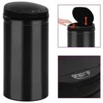 Vidaxl Automatic Sensor Dustbin 50 L Carbon Steel Black