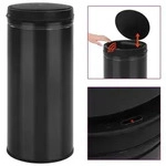 Automatischer Sensor-m&uuml;lleimer 80 L Kohlenstoffstahl Schwarz - Vidaxl