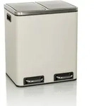 Abfallsammler / M&uuml;lltrennsystem Clean 9 - 30l (2x15l) Stahl Beige Hjh Office