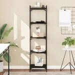 B&uuml;cherregal 5 B&ouml;den Schwarz 40x30x154 Cm Holzwerkstoff Vidaxl