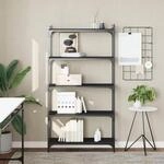 B&uuml;cherregal 5 B&ouml;den Schwarz 80x30x154 Cm Holzwerkstoff Vidaxl