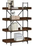 Vidaxl Bookcase 4-tier Brown Oak 100x33x145,5 Cm Engineered Wood