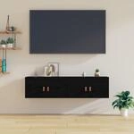Wandschr&auml;nke 2 Stk. Schwarz 60x30x30 Cm Massivholz Kiefer - Vidaxl