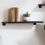 Wandregal Dunkelbraun 60x20x2 Cm Massivholz Eiche Behandelt Vidaxl
