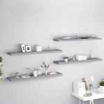 Schwebende Wandregale 4 Stk. Grau 120x23,5x3,8 Cm Mdf Vidaxl