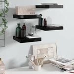 Schweberegale 4 Stk. Hochglanz-schwarz 23x23,5x3,8 Cm Mdf Vidaxl