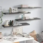 Schweberegale 4 Stk. Hochglanz-grau 90x23,5x3,8 Cm Mdf Vidaxl